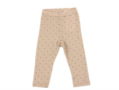 Lil Atelier rugby tan heart leggings pointelle merino wool